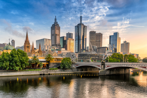 Overlooking the Melbourne city skyline, one of the best places for studying abroad in Australia