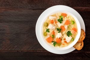 Healthy chicken and noodle soup